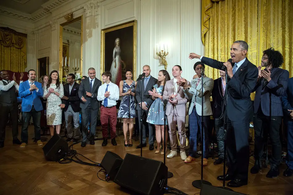 the hamilton cast with barack obama