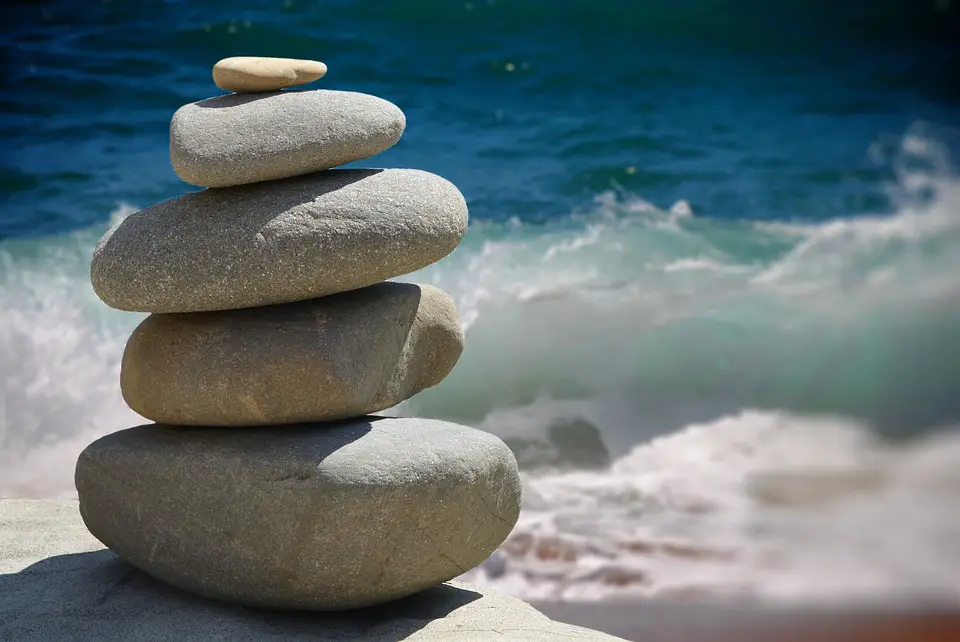 zen stones on a beach