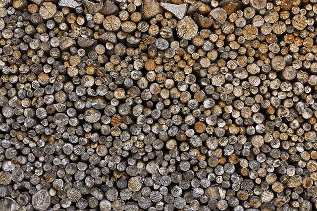 logs arranged aesthetically