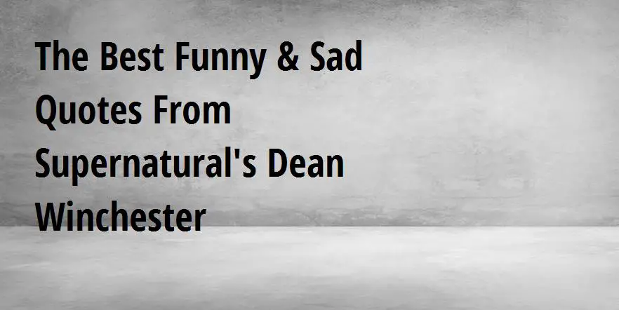 Is dean depressed in supernatural?